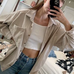 Shop Zoco Tan Corduroy Button Up